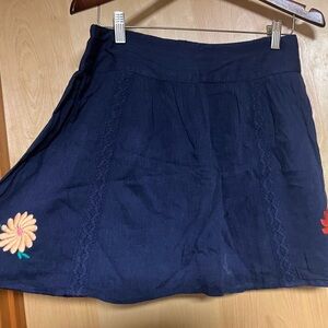 Aerie Blue and White Embellished Skater Mini Skirt